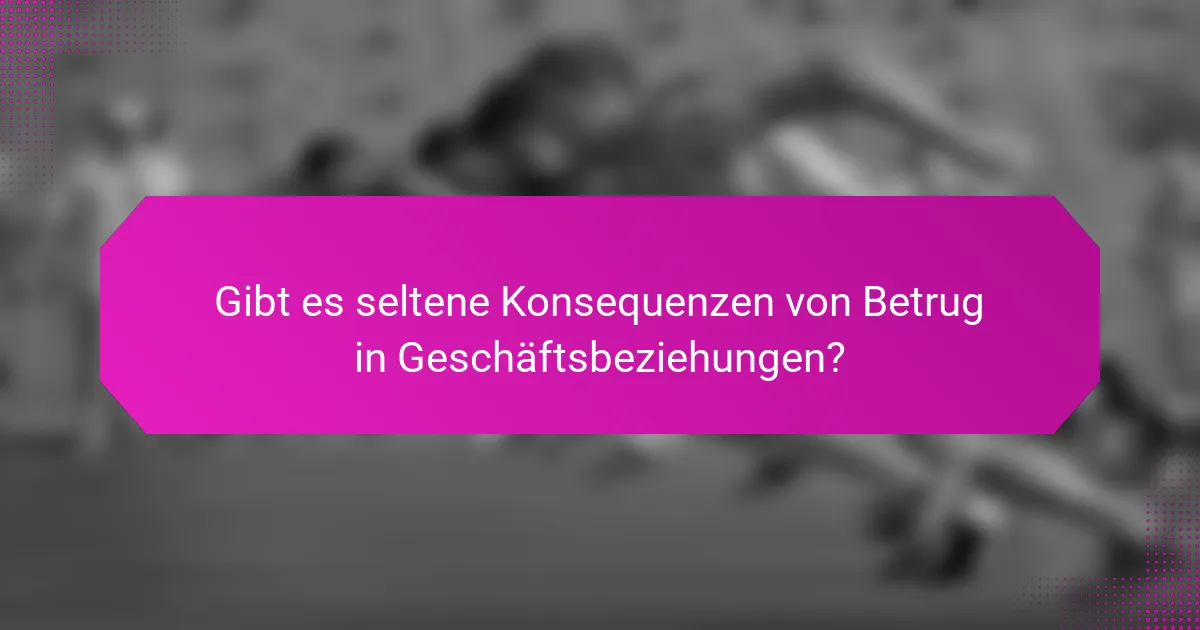 Gibt es seltene Konsequenzen von Betrug in Geschäftsbeziehungen?