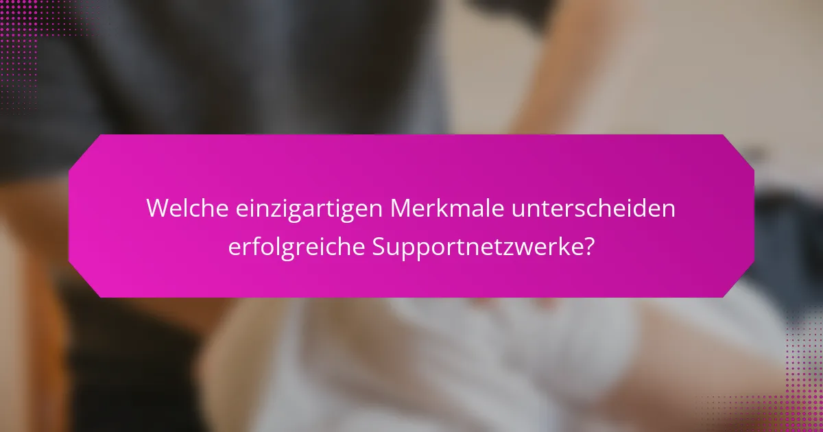 Welche einzigartigen Merkmale unterscheiden erfolgreiche Supportnetzwerke?