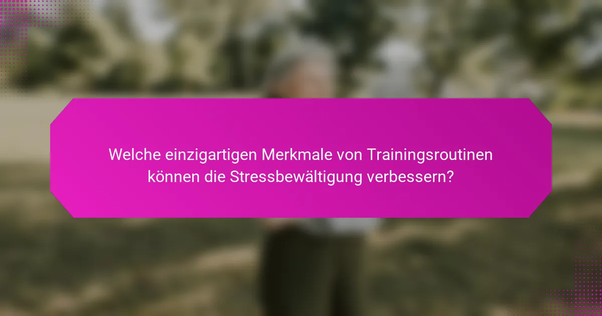 Welche einzigartigen Merkmale von Trainingsroutinen können die Stressbewältigung verbessern?