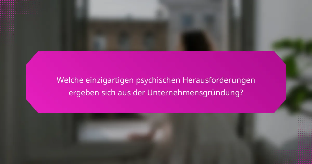Welche einzigartigen psychischen Herausforderungen ergeben sich aus der Unternehmensgründung?