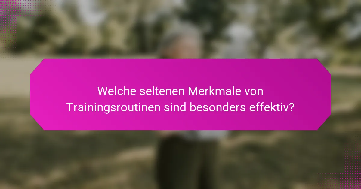 Welche seltenen Merkmale von Trainingsroutinen sind besonders effektiv?